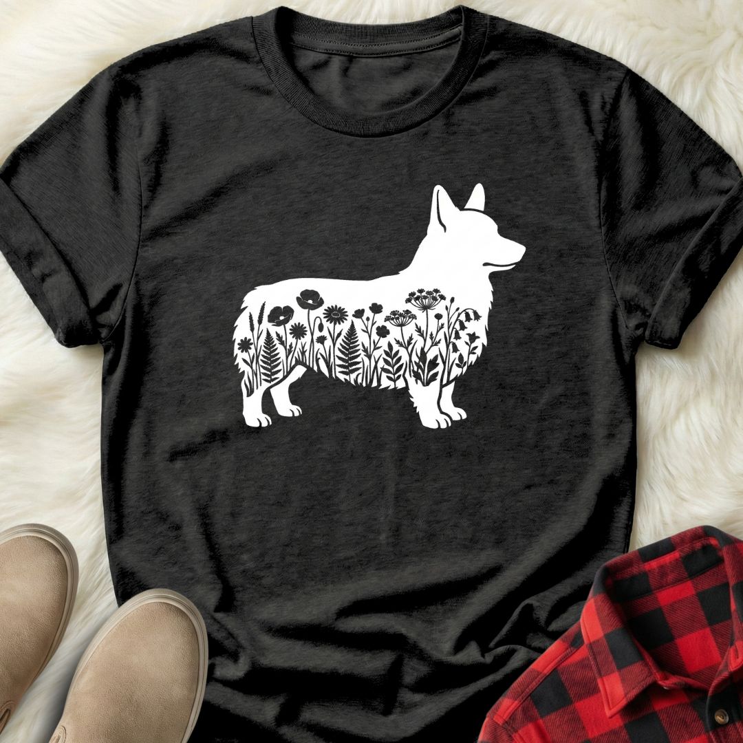 Floral Corgi T-Shirt