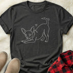 Line Art Puppy Pose Chihuahua T-Shirt