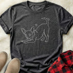 Line Art Puppy Pose Chihuahua T-Shirt
