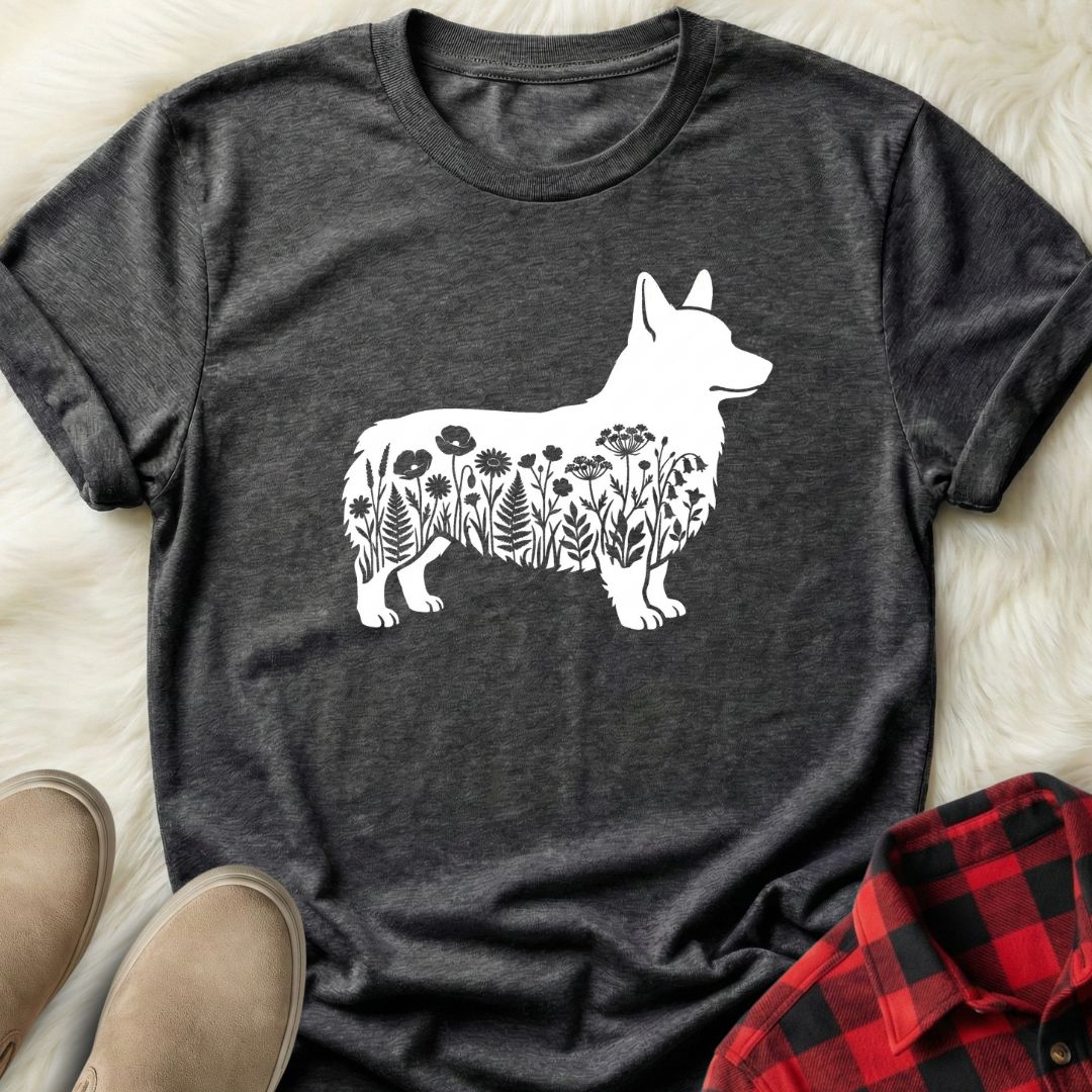 Floral Corgi T-Shirt