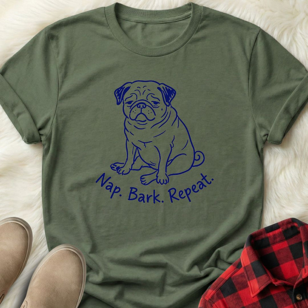 Nap Bark Repeat Pug T-Shirt