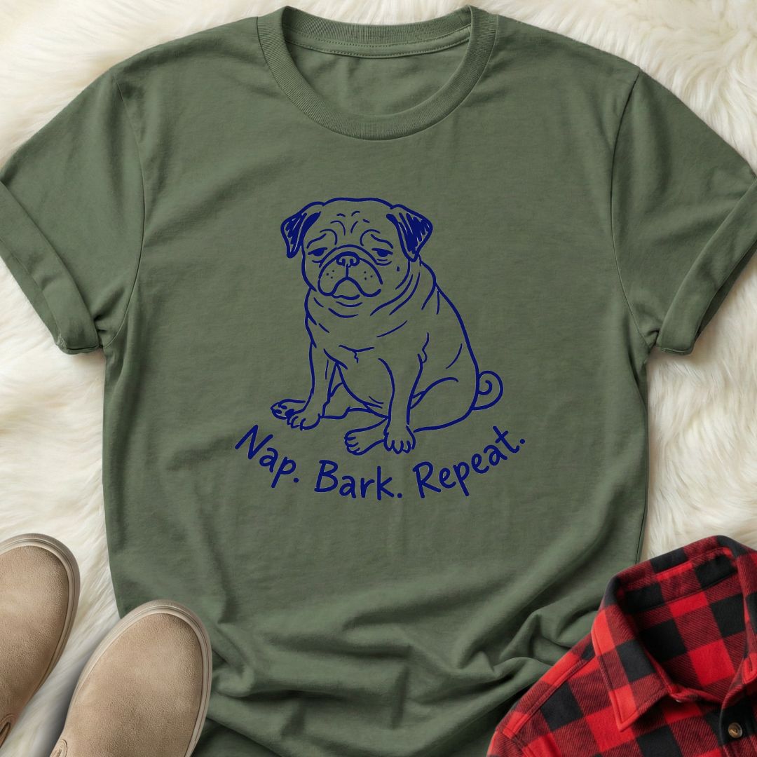 Nap Bark Repeat Pug T-Shirt