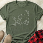 Line Art Puppy Pose Chihuahua T-Shirt