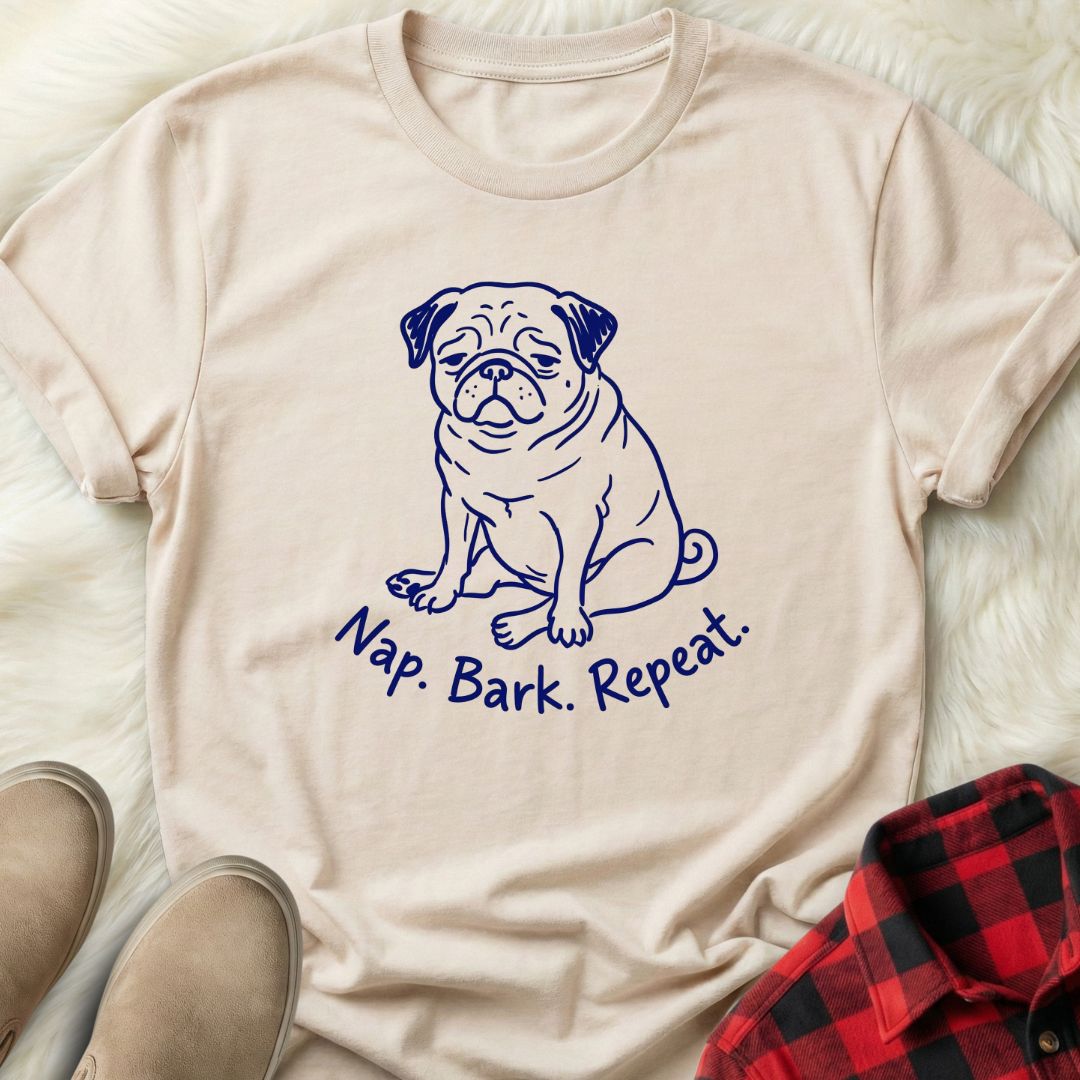 Nap Bark Repeat Pug T-Shirt