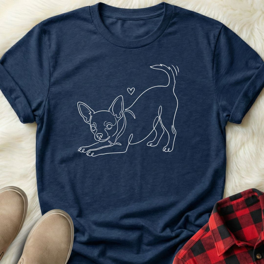 Line Art Puppy Pose Chihuahua T-Shirt