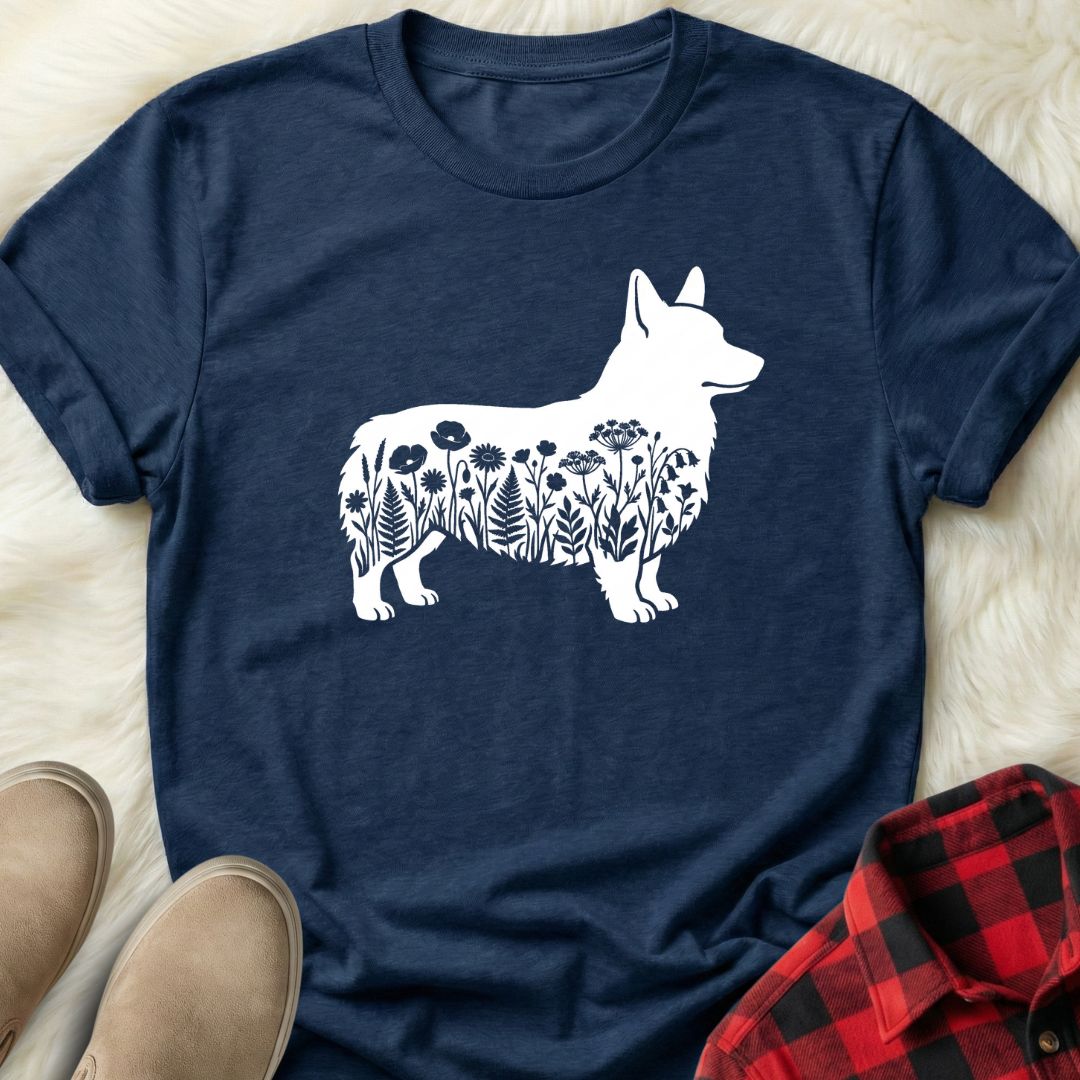 Floral Corgi T-Shirt