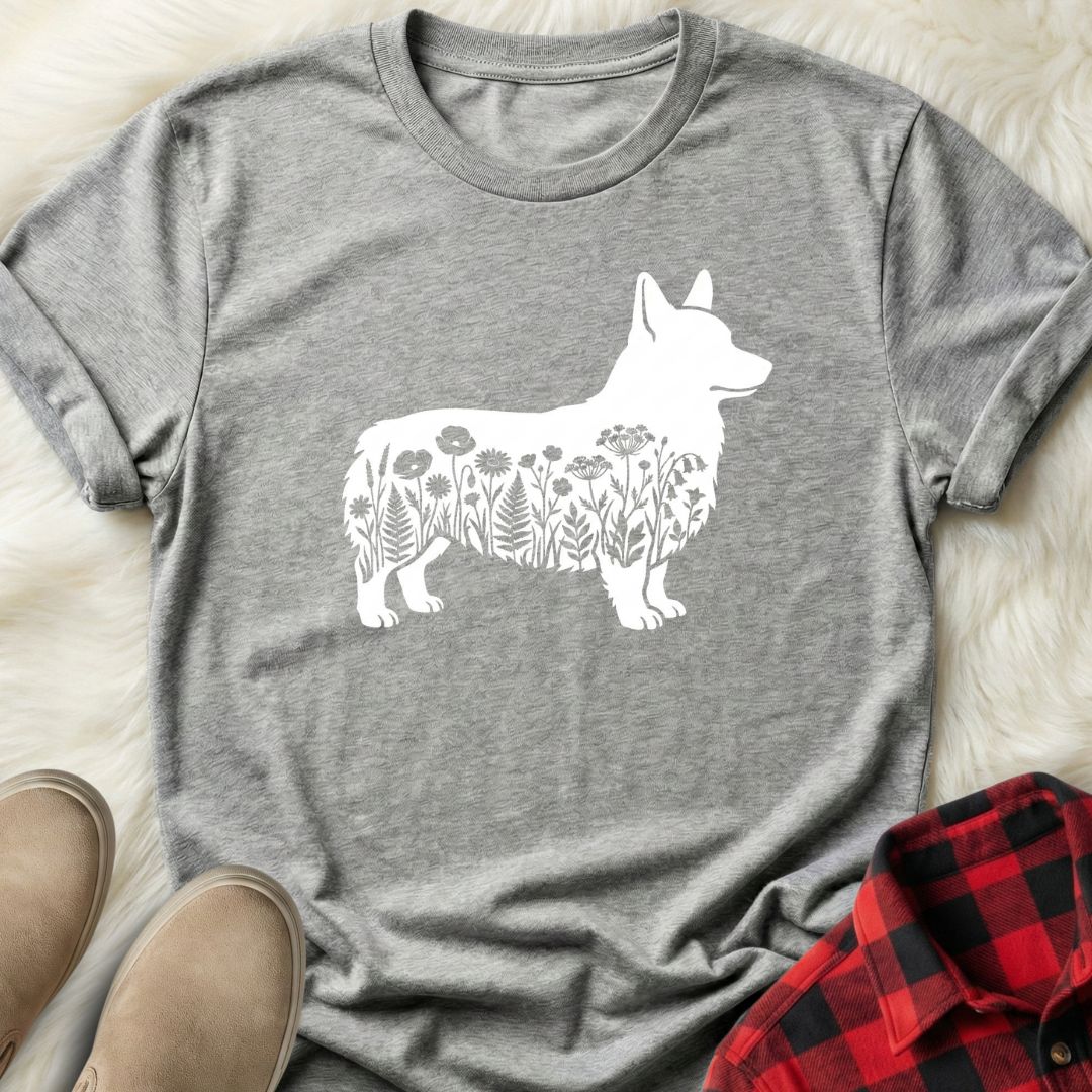 Floral Corgi T-Shirt